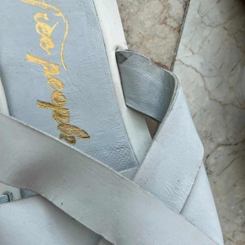 Free People White Del Mar Slide Sandal Sze 40